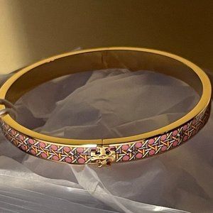 NWT~TORY BURCH~Kira Enamel Printed 7 mm Bracelet-MED